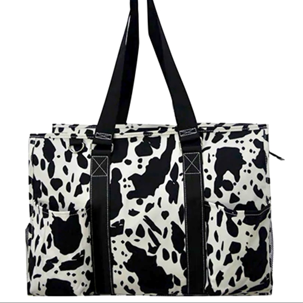 Cow Print large utility tote